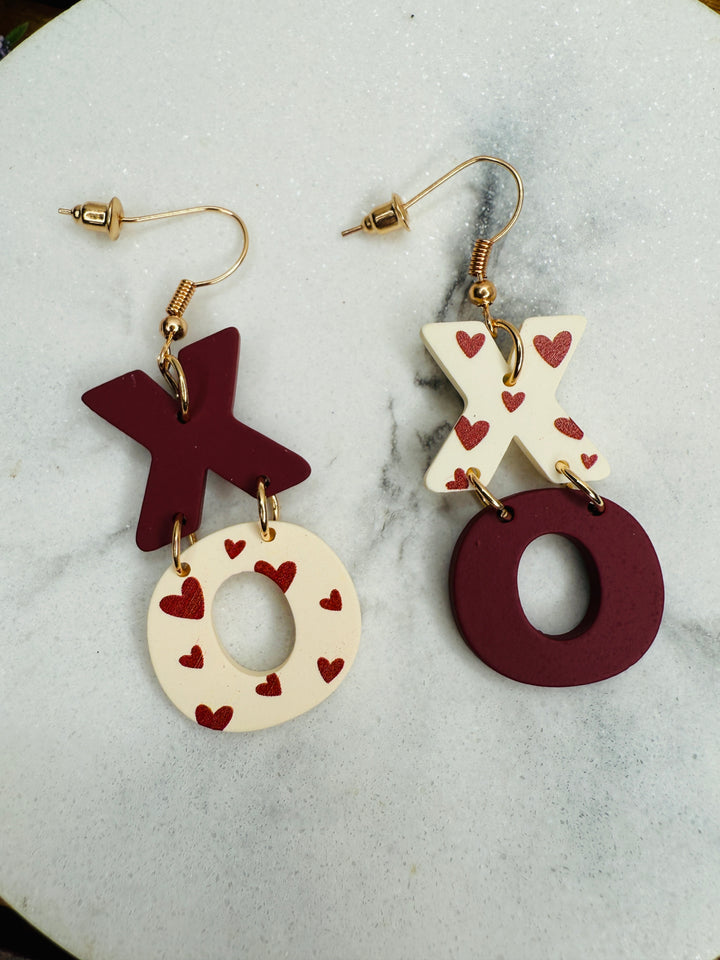 XO Dangle Heart Earring