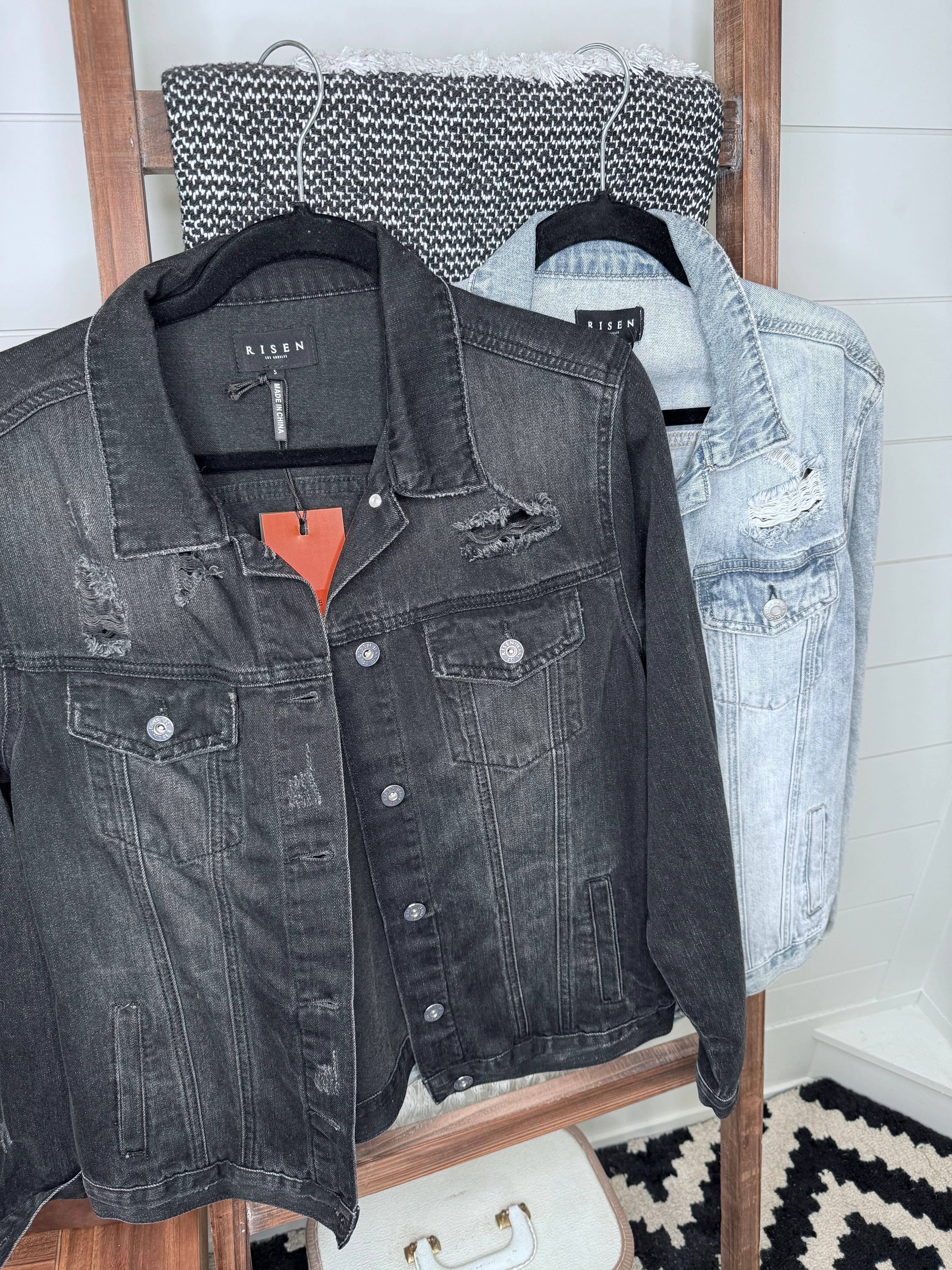 Tattered denim shops jacket