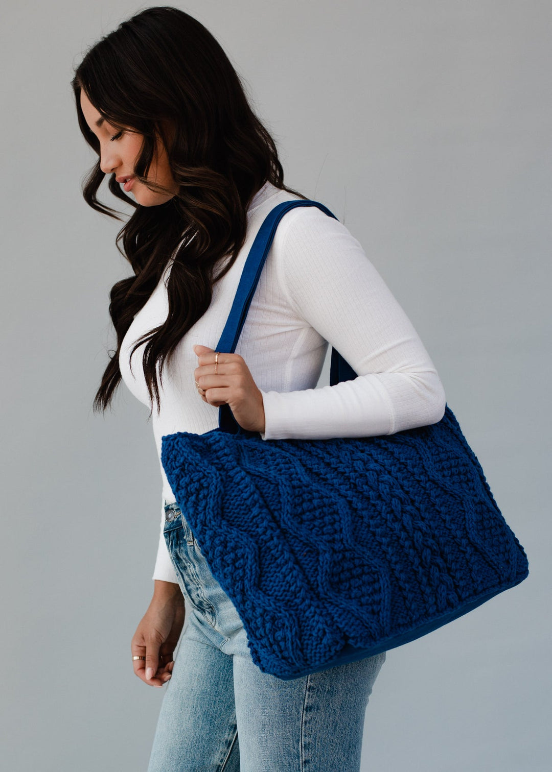 Cable Knit Tote : 2 Colors