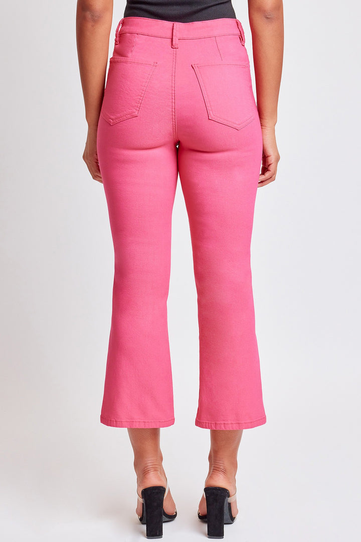 YMI Hyperstretch Cropped Kick Flare Jean: Pink