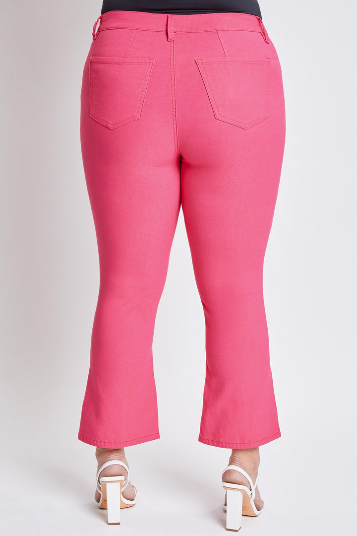 YMI Hyperstretch Cropped Kick Flare Jean: Pink