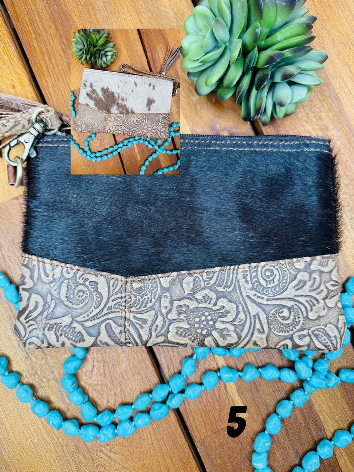 Willow Cowhide Wristlet