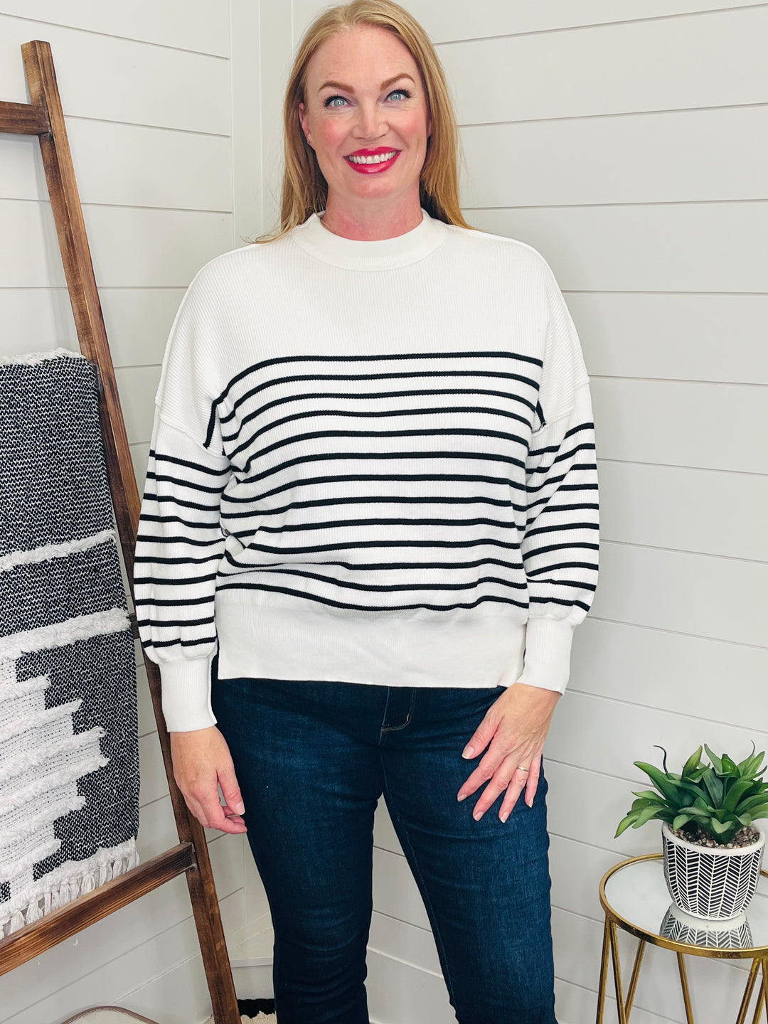 Stripe Drop Shoulder Sweater