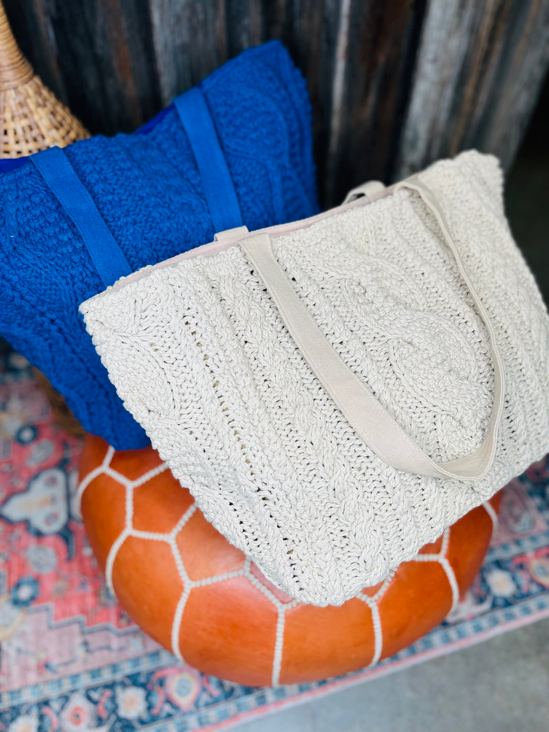 Cable Knit Tote : 2 Colors