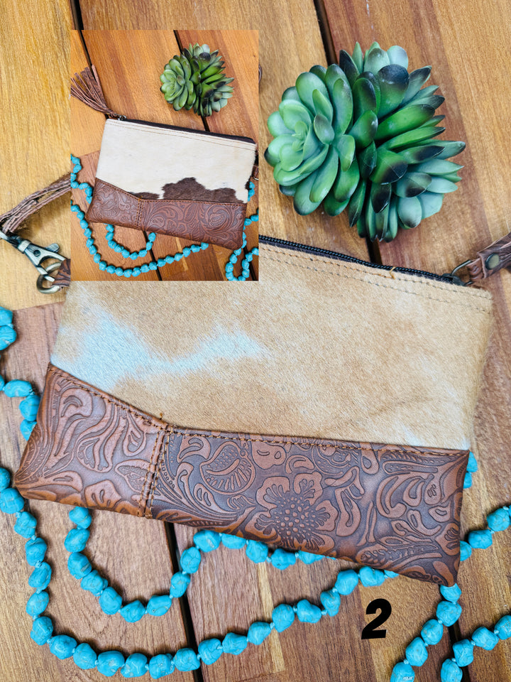 Willow Cowhide Wristlet