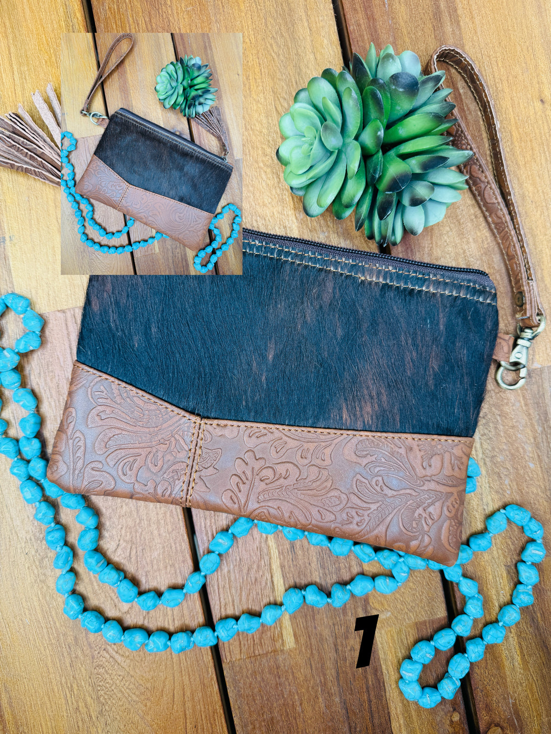 Willow Cowhide Wristlet