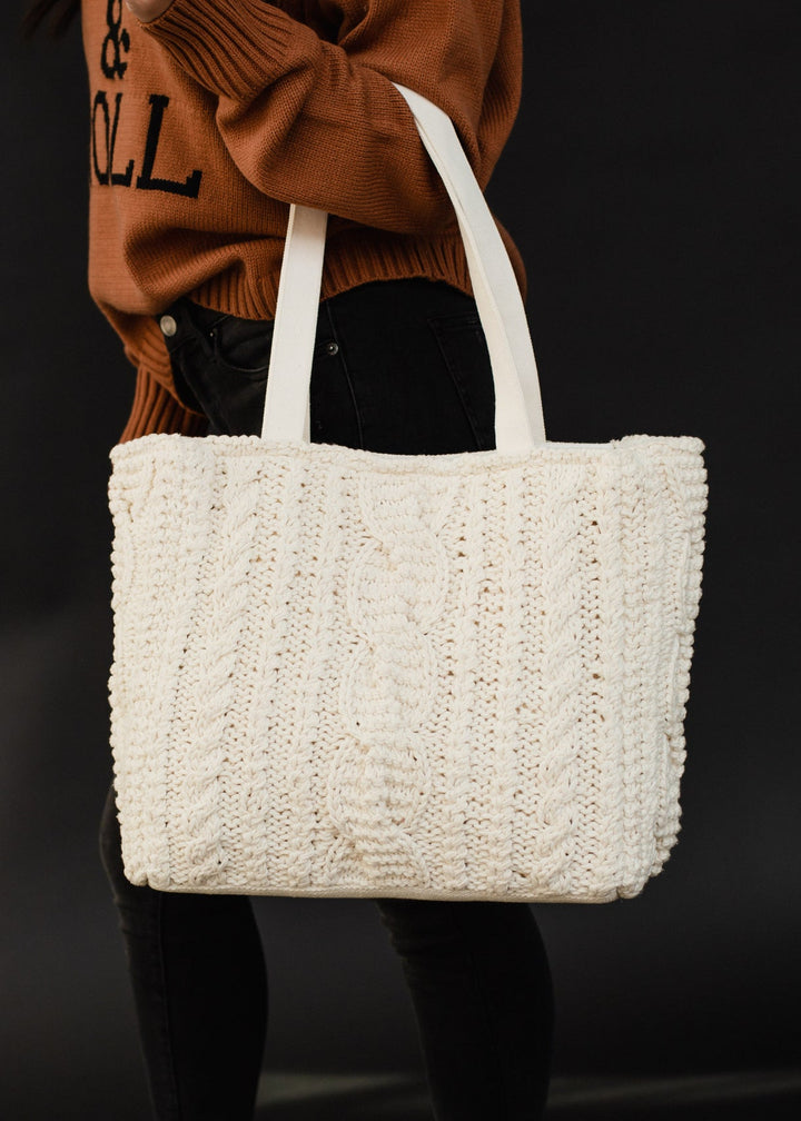 Cable Knit Tote : 2 Colors