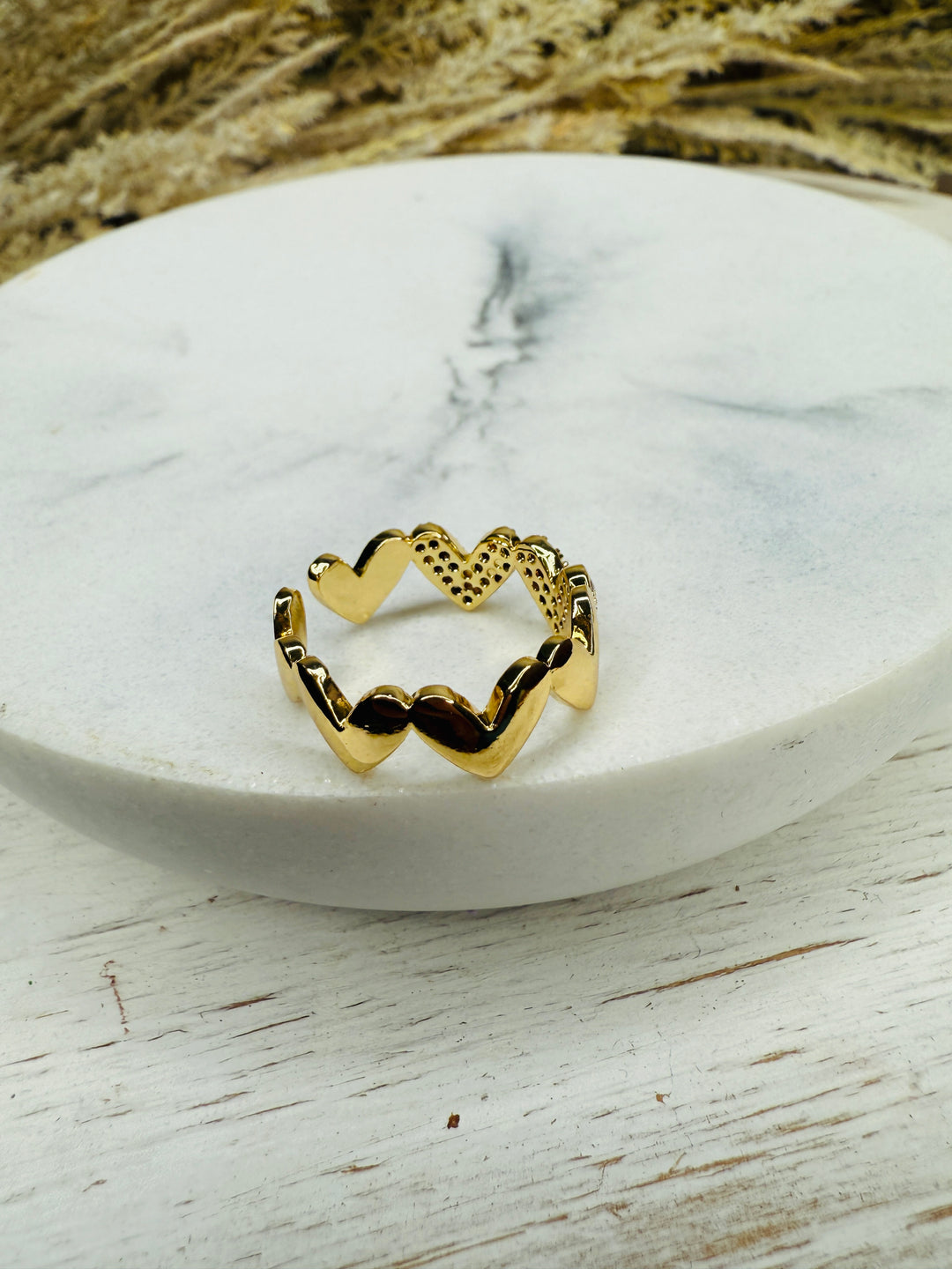 Rhinestone Heart Ring