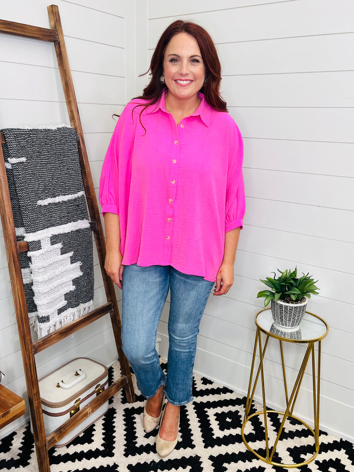 Oversized Dolman Button Up : 2 Colors