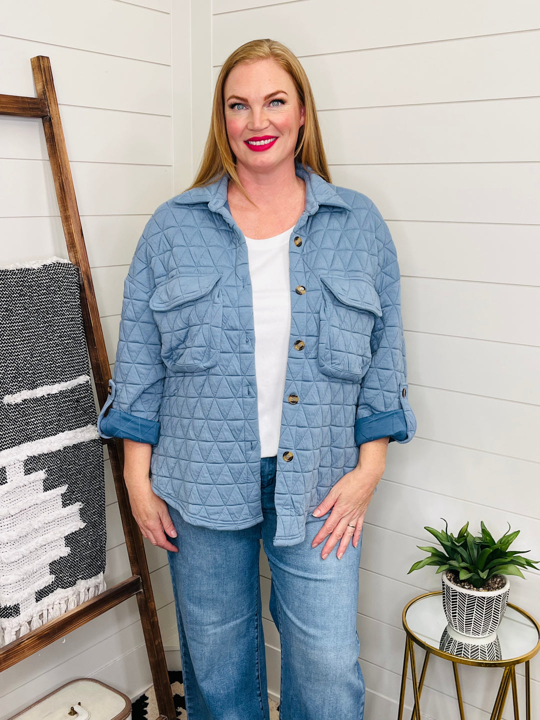 Quilted Shacket with Chest Pockets