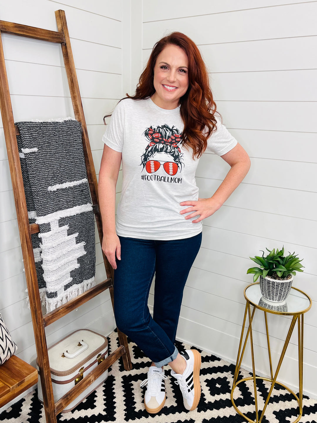 Football Mom Bun Graphic Tee