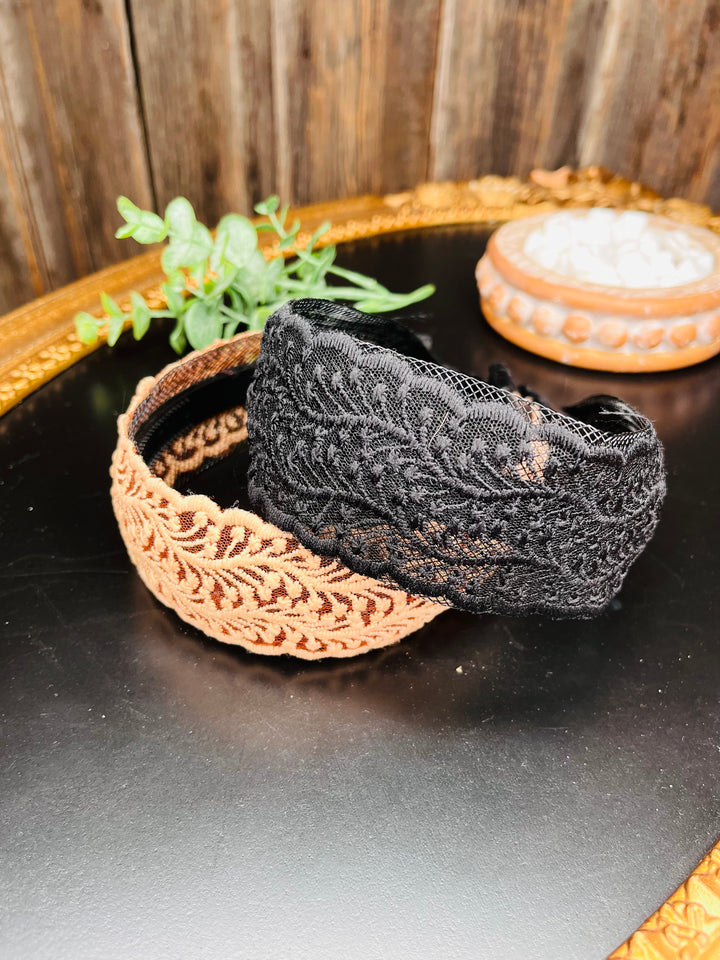 Lace Wide Headband: 2 Colors