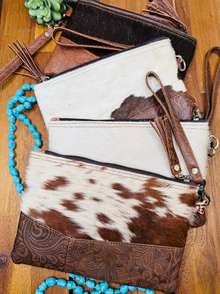 Willow Cowhide Wristlet