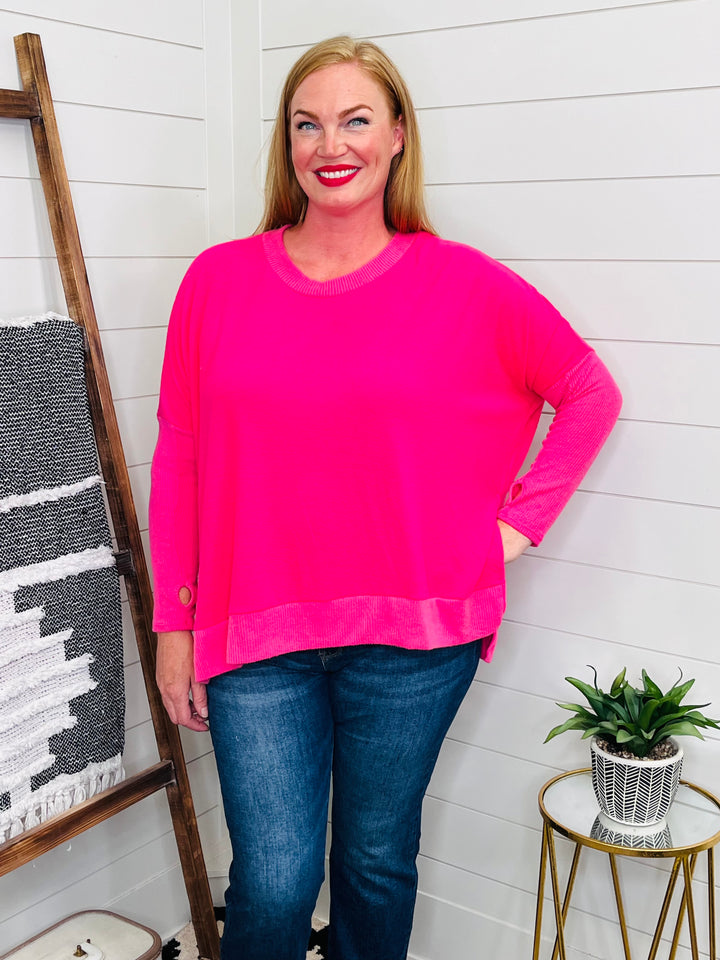 Hot Pink Hi Lo Hem Cloud Soft Tunic