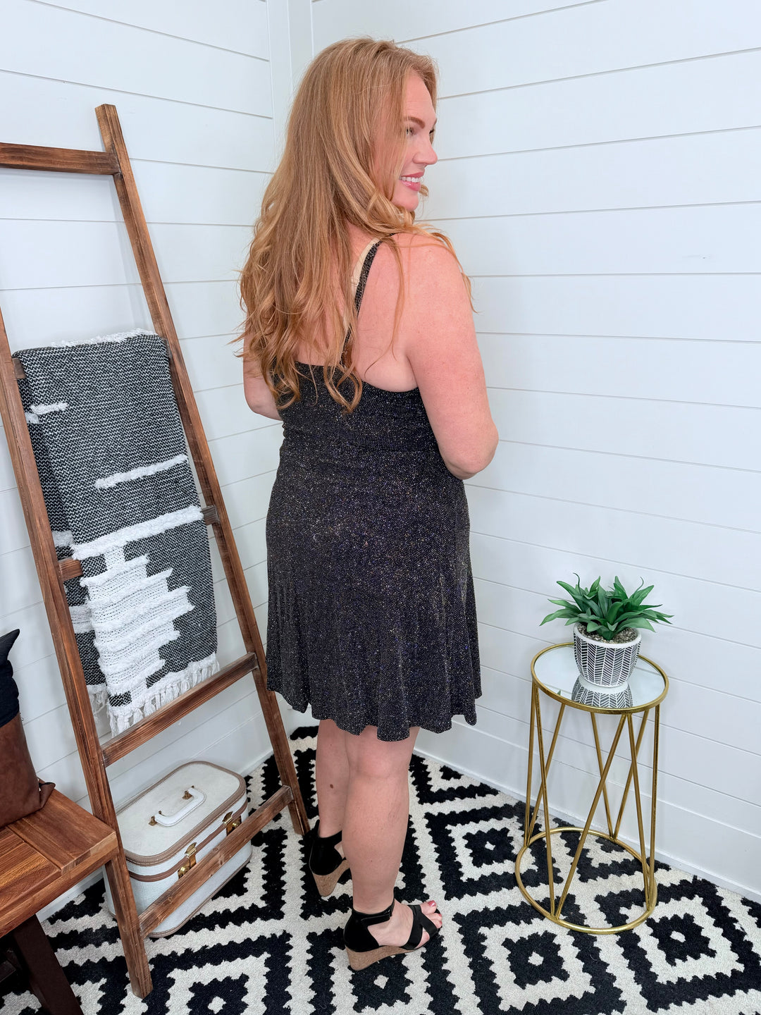 Glitter Date Night Spaghetti Strap Dress