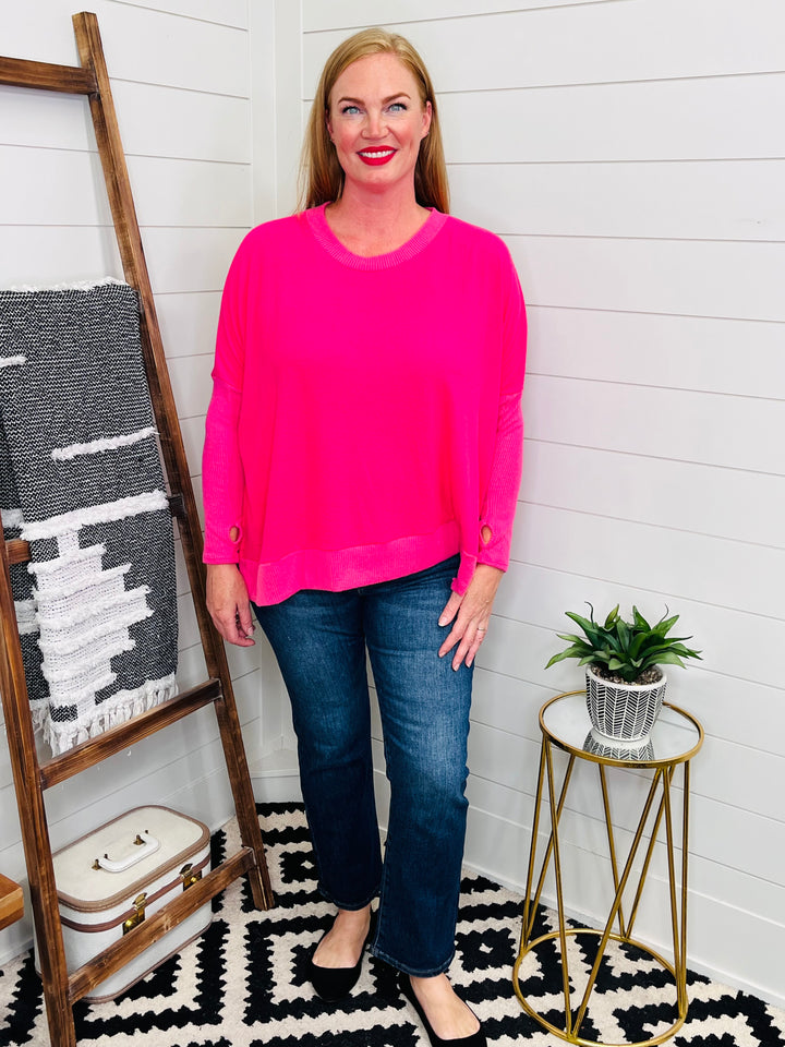 Hot Pink Hi Lo Hem Cloud Soft Tunic