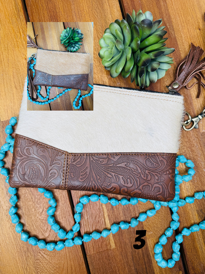 Willow Cowhide Wristlet