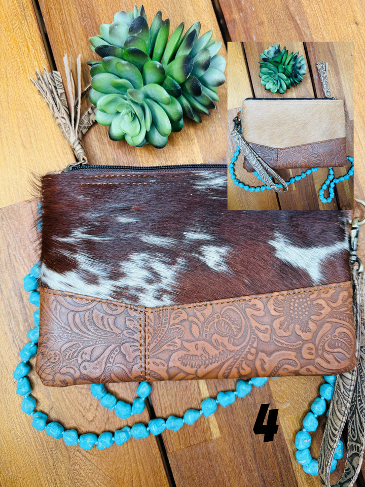 Willow Cowhide Wristlet