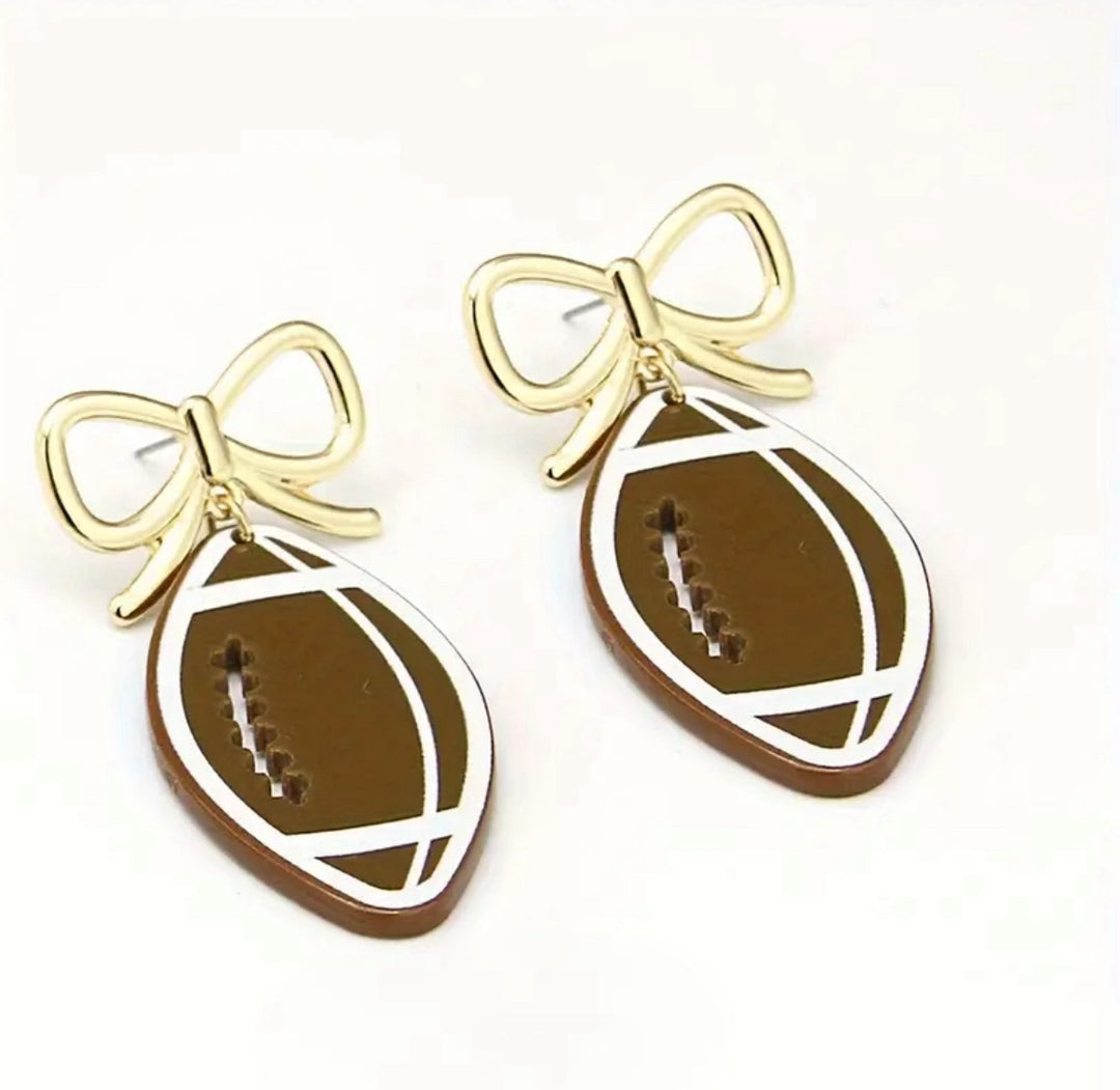 Football Bow Earrings