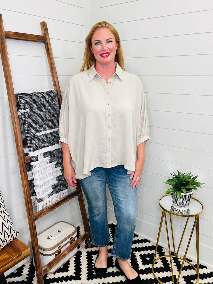 Oversized Dolman Button Up : 2 Colors