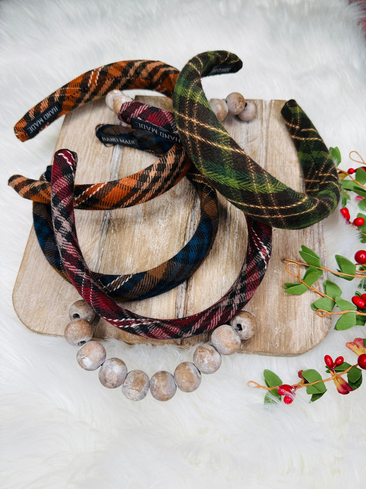 Posh Plaid Headband: 4 Colors