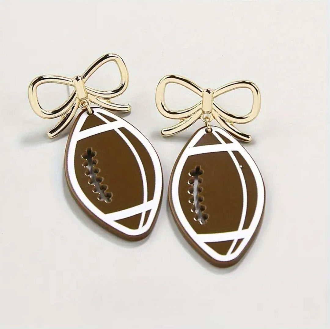 Football Bow Earrings