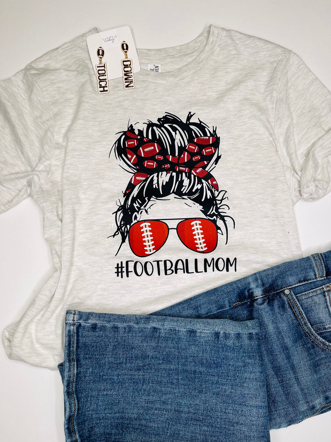 Football Mom Bun Graphic Tee