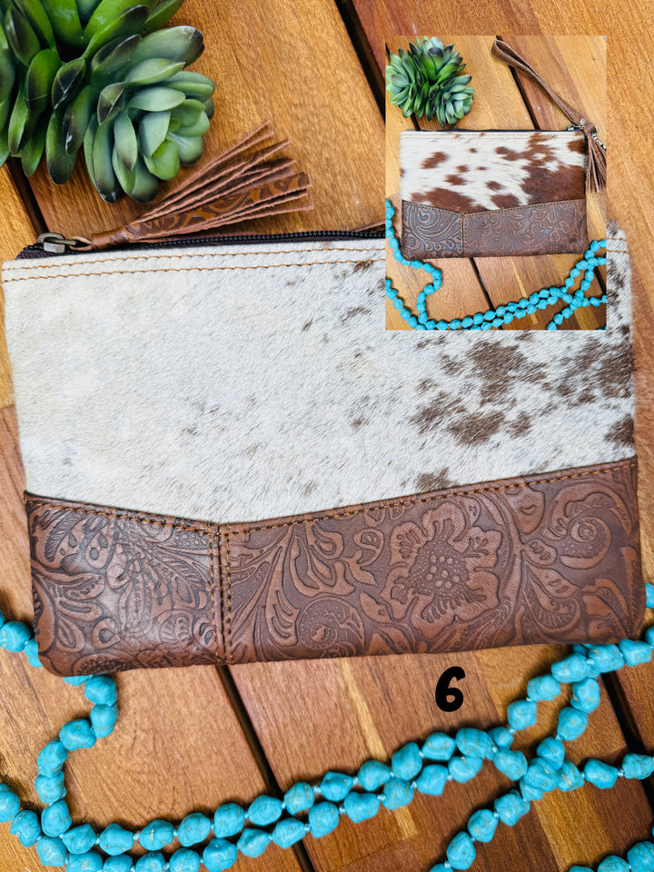 Willow Cowhide Wristlet