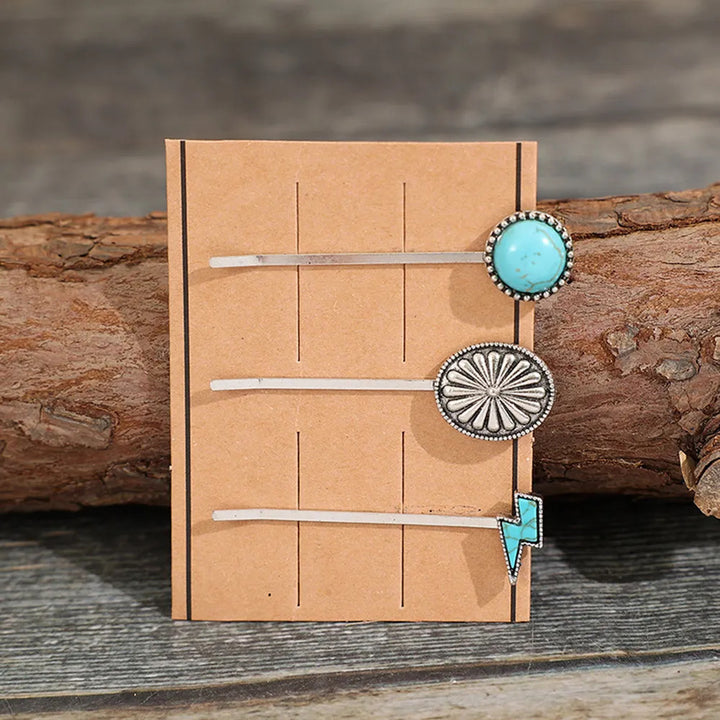 Headed West Turquoise Hair Pin Set: 2 Options