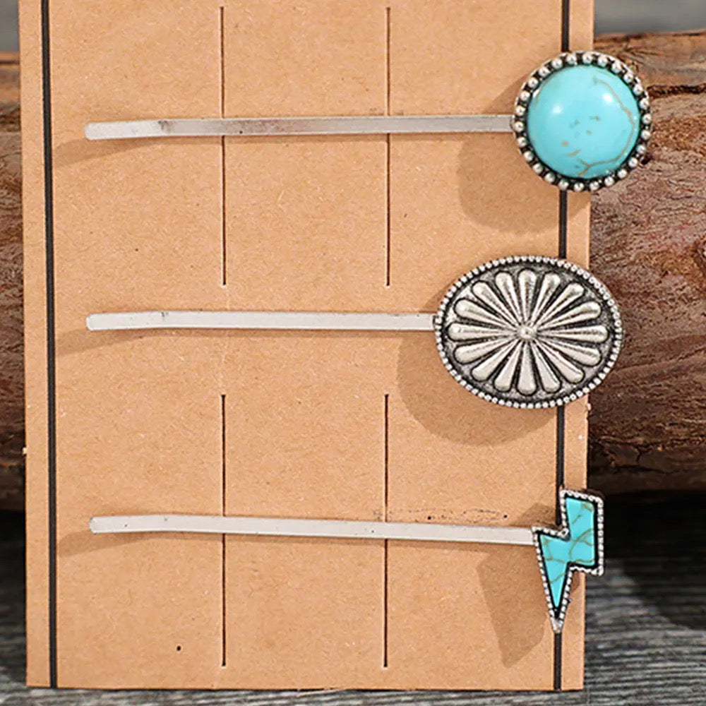 Headed West Turquoise Hair Pin Set: 2 Options