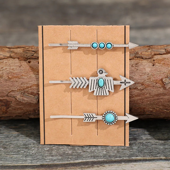 Headed West Turquoise Hair Pin Set: 2 Options