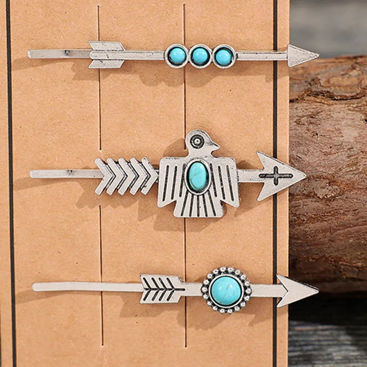 Headed West Turquoise Hair Pin Set: 2 Options