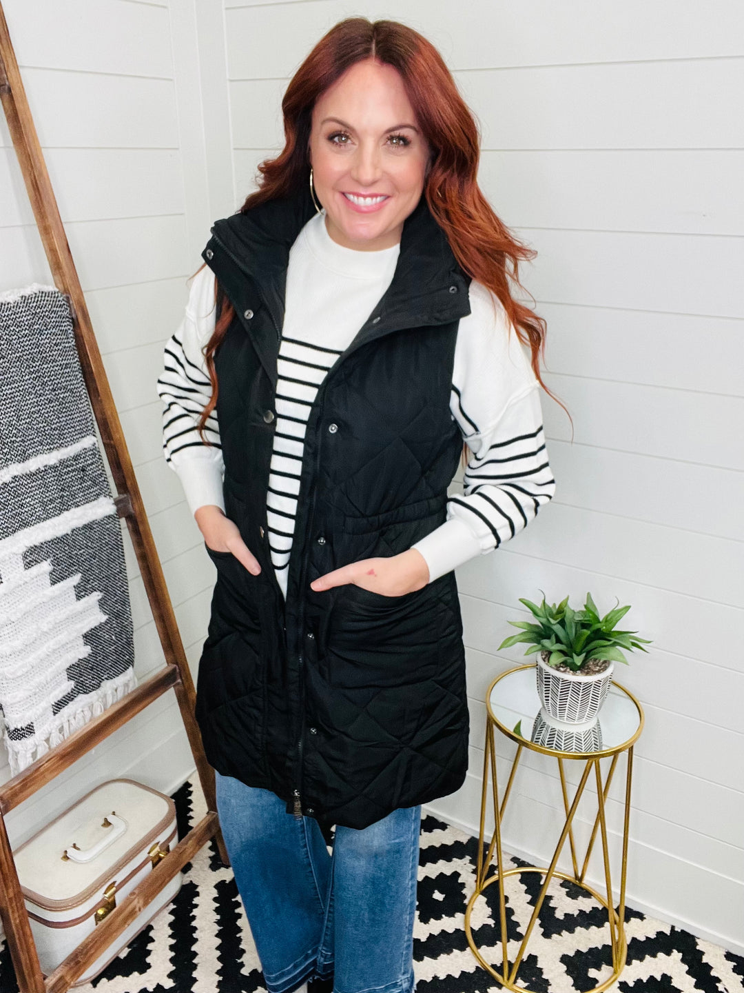 Love Lindsey Quilted Long Puffer Vest