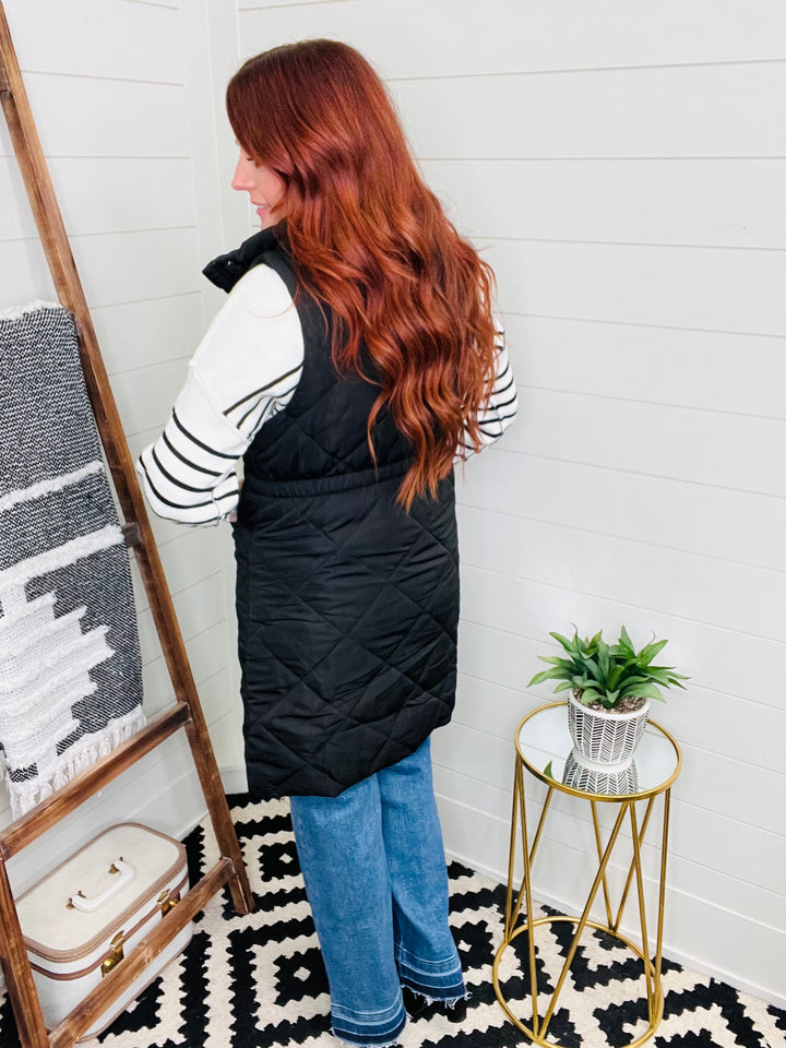 Love Lindsey Quilted Long Puffer Vest