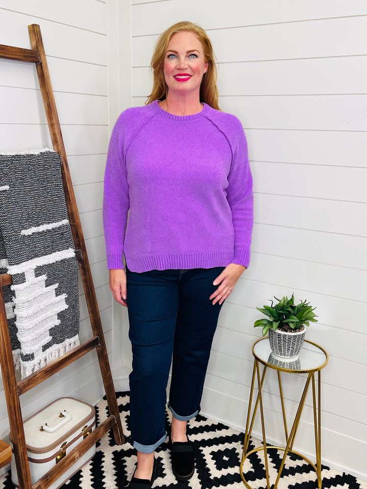 Cozy Chenille Exposed Seam Sweater : 2 Colors