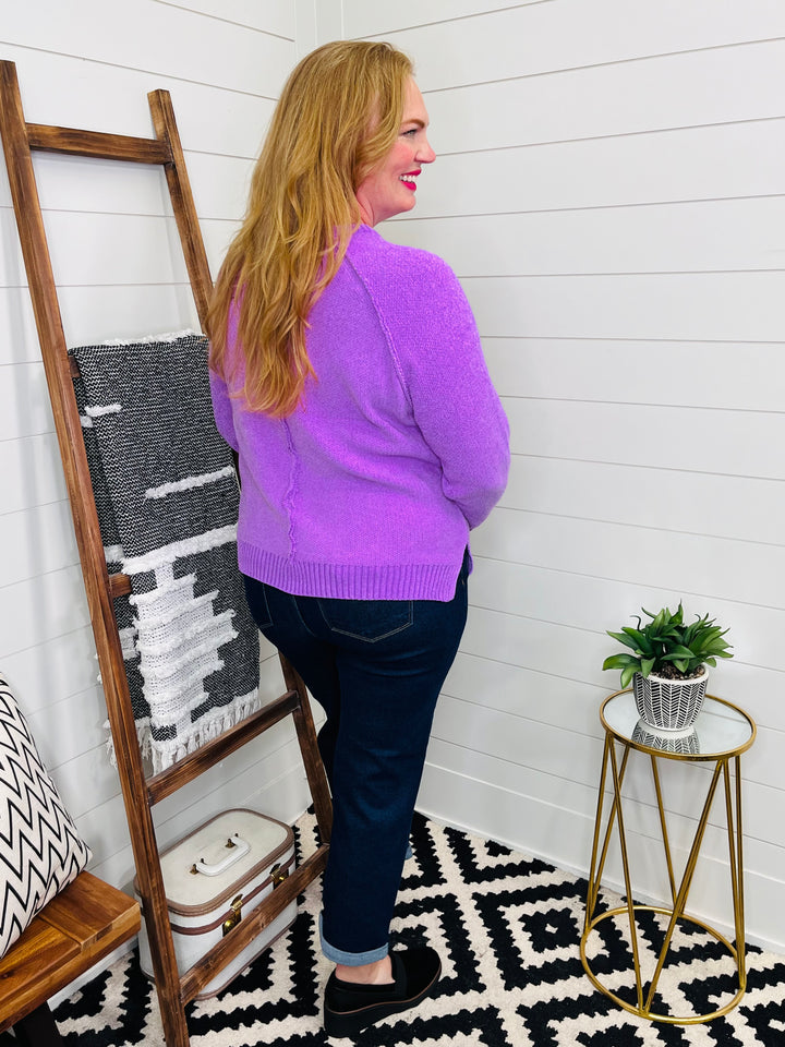 Cozy Chenille Exposed Seam Sweater : 2 Colors