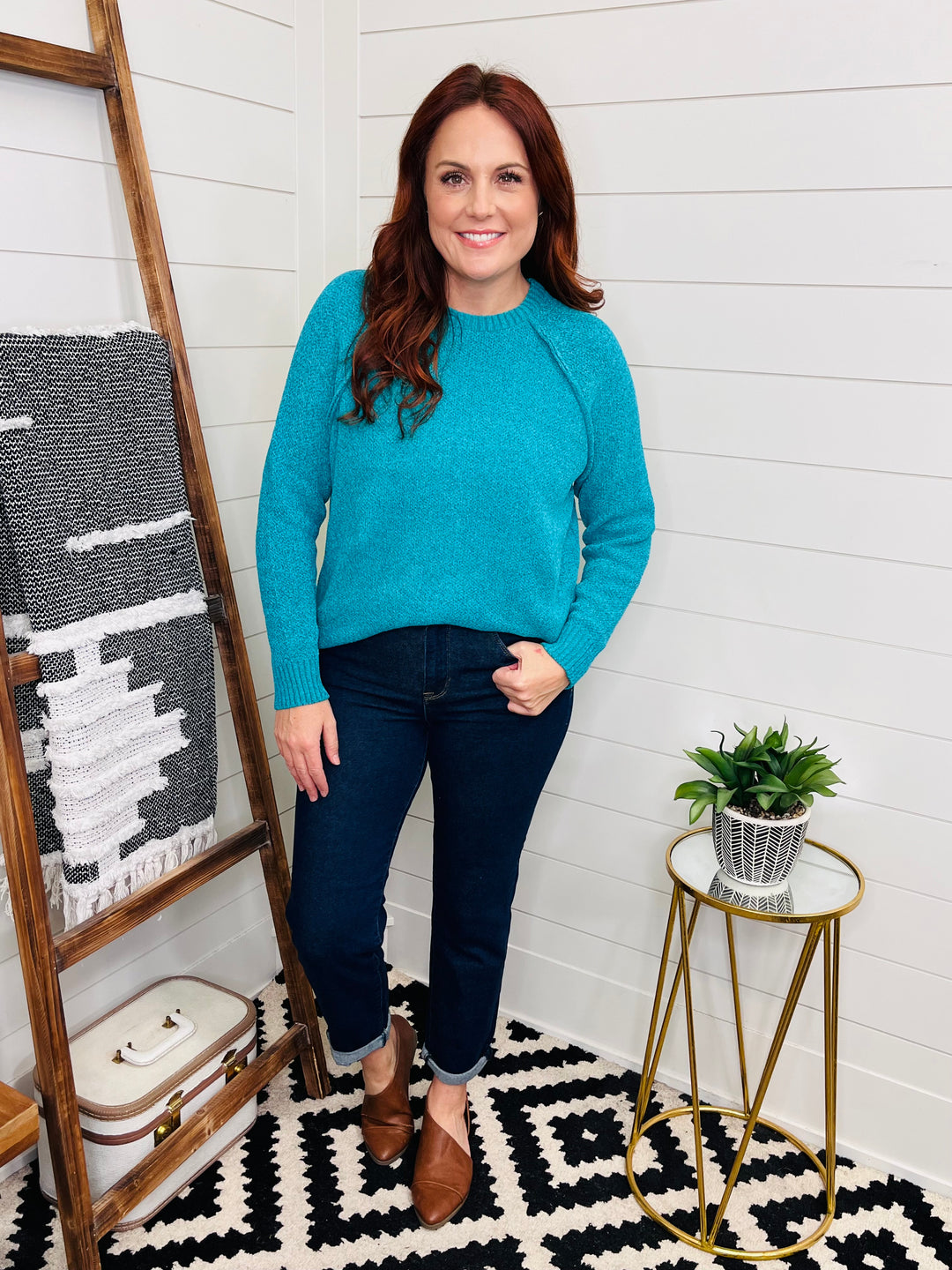 Cozy Chenille Exposed Seam Sweater : 2 Colors