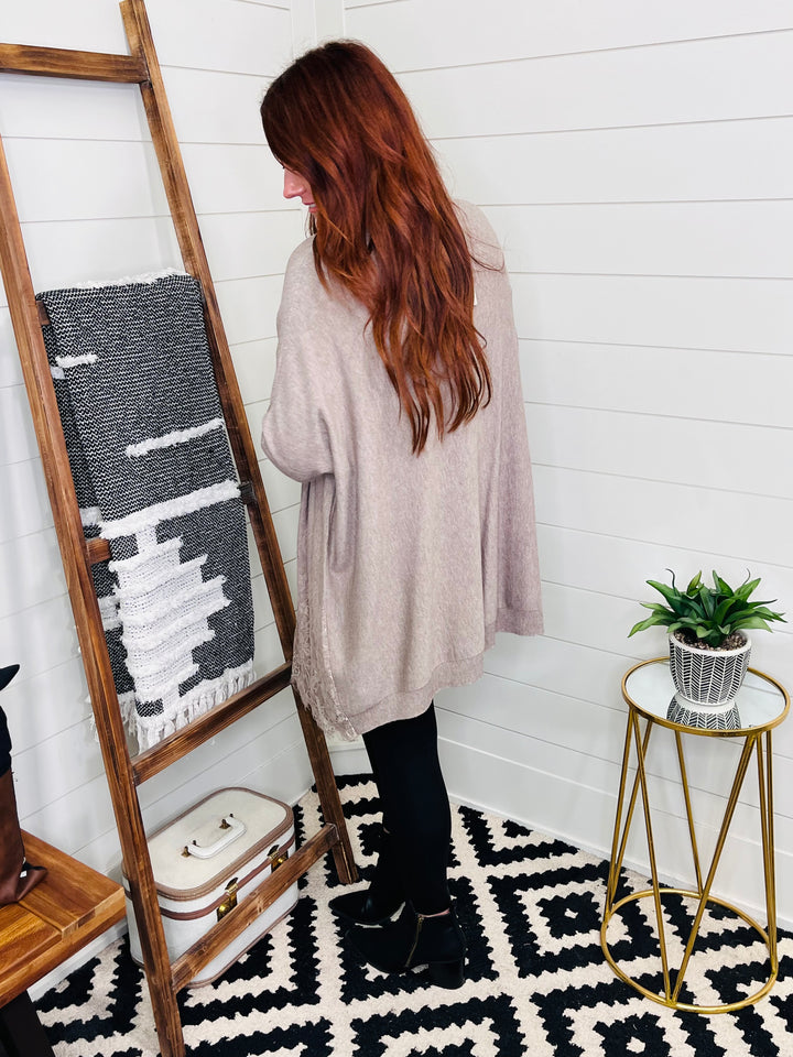 Lace Trim Sweater Tunic : 2 Colors