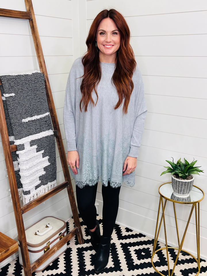 Lace Trim Sweater Tunic : 2 Colors