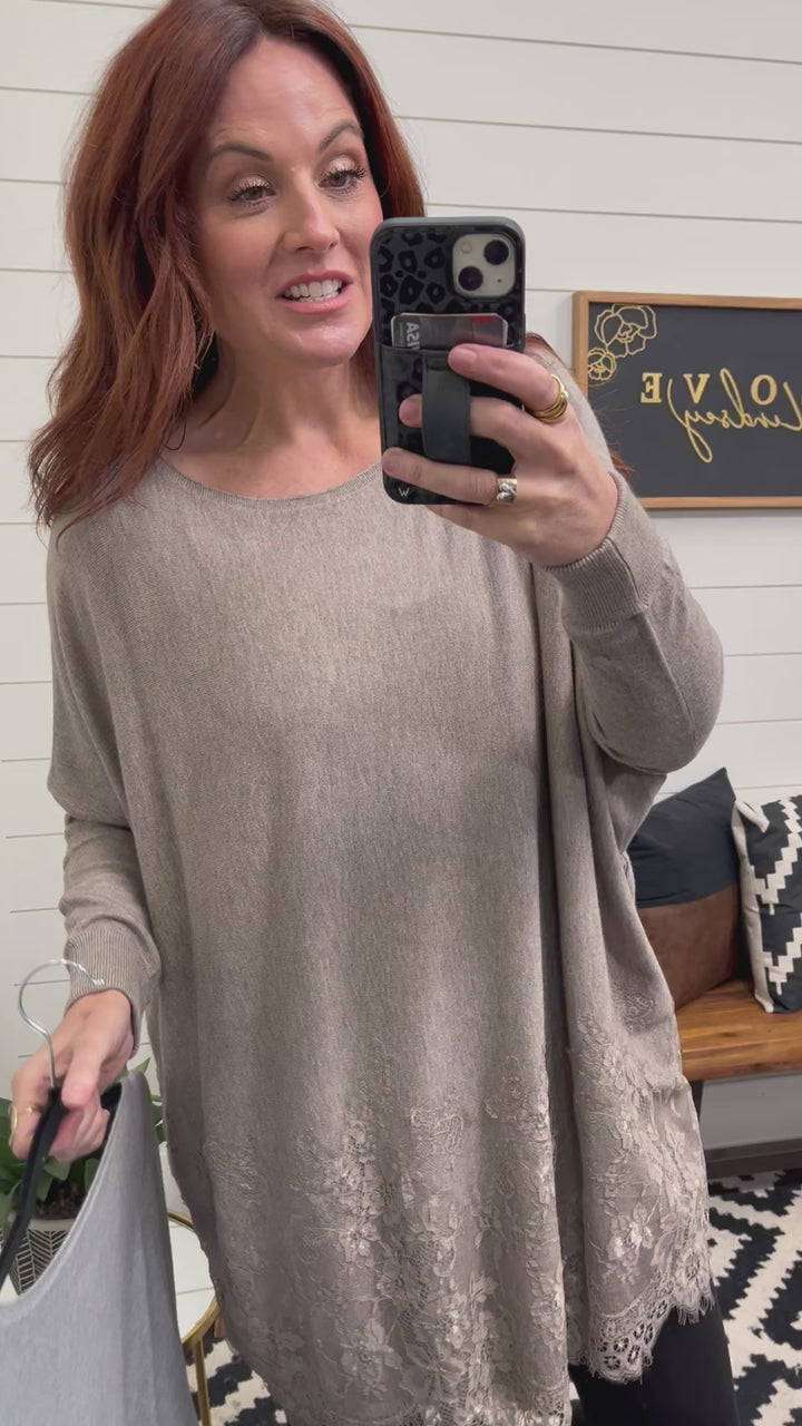 Lace Trim Sweater Tunic : 2 Colors