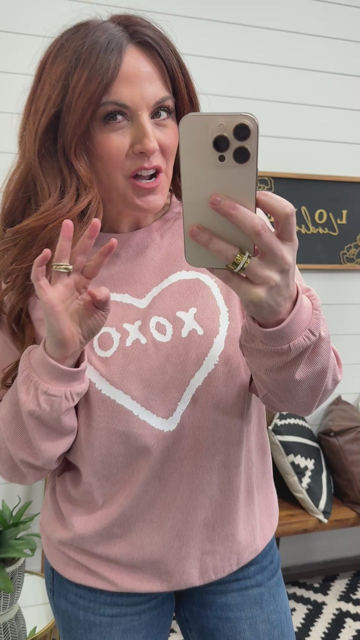 XOXO Corded Crewneck