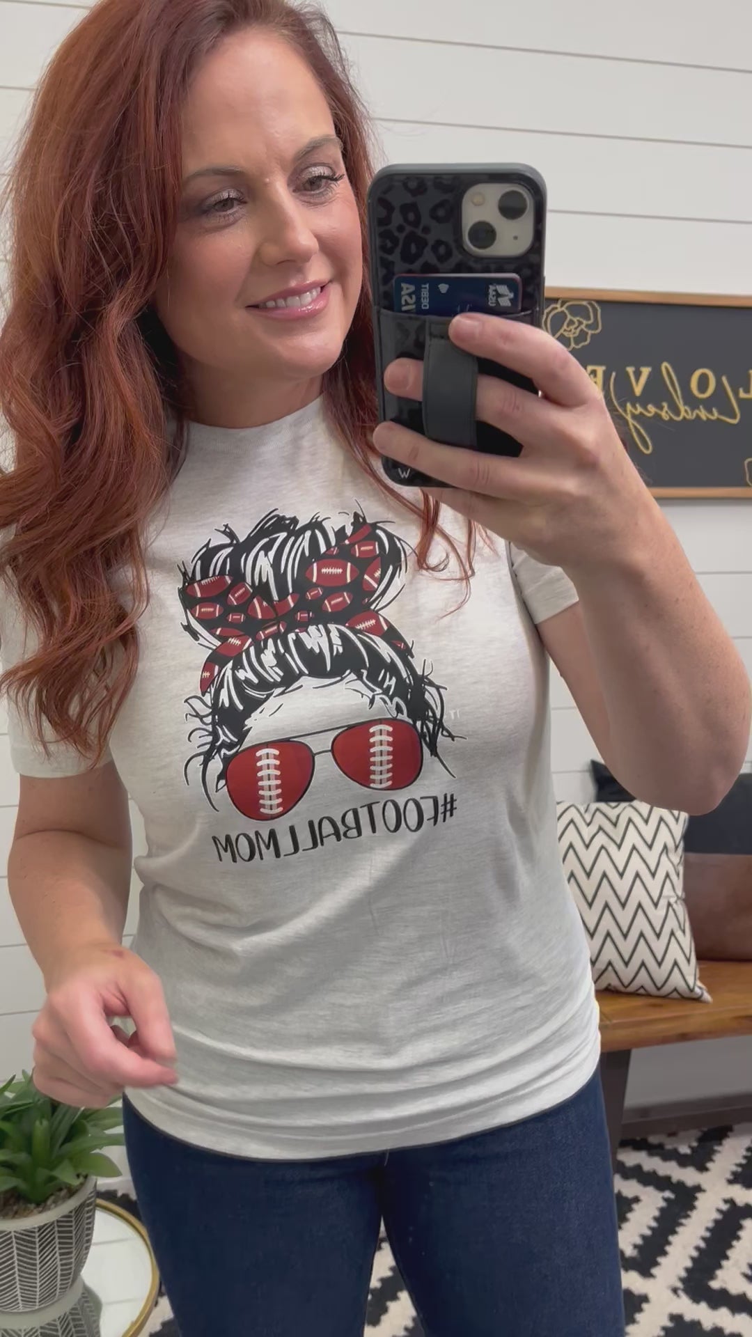 Football Mom Bun Graphic Tee