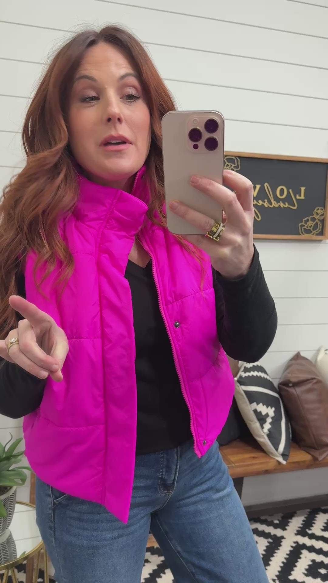 Hey There Gorgeous Hot Pink Puffer Vest