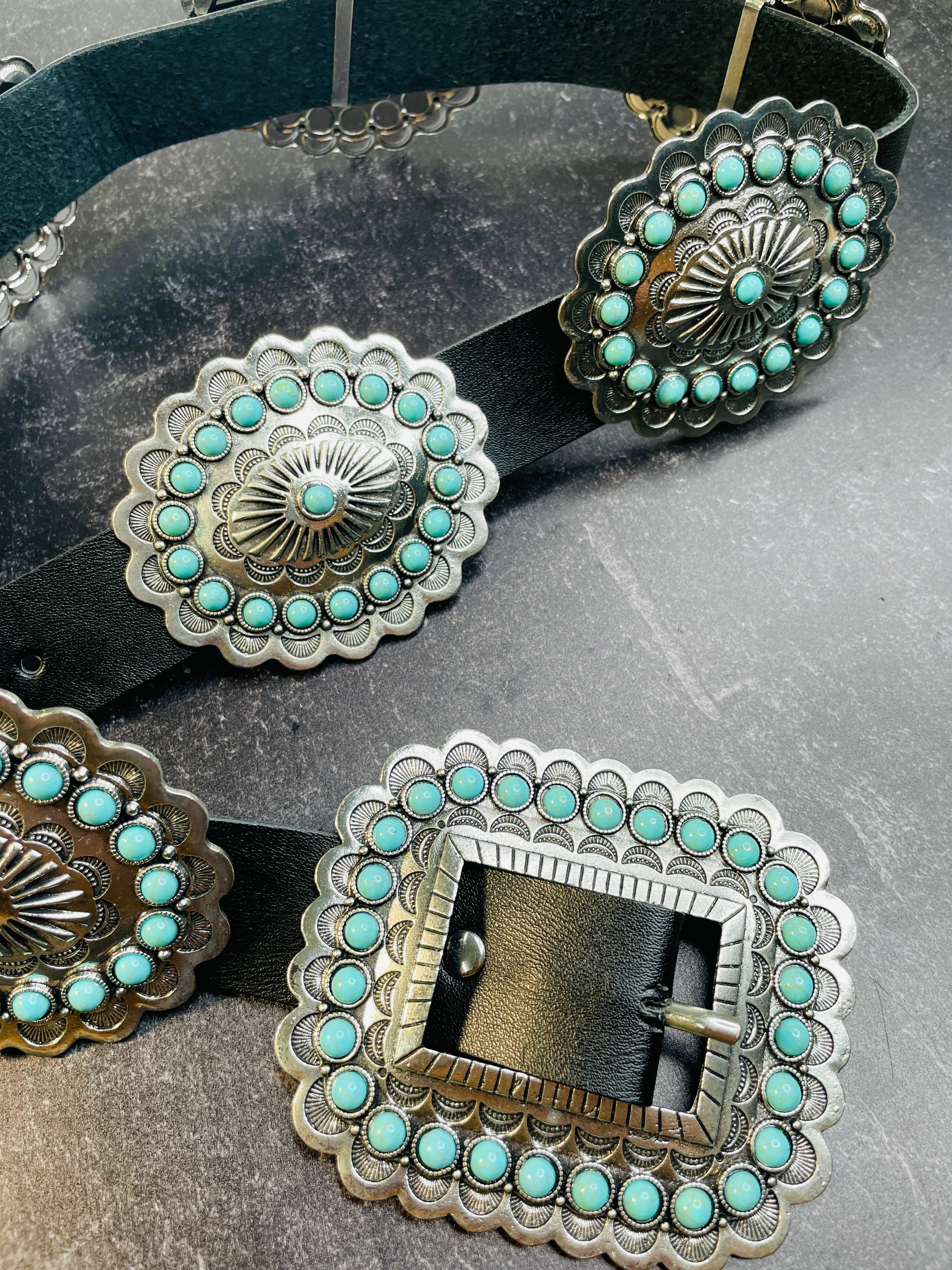 Sterling silver hotsell turquoise concho belt